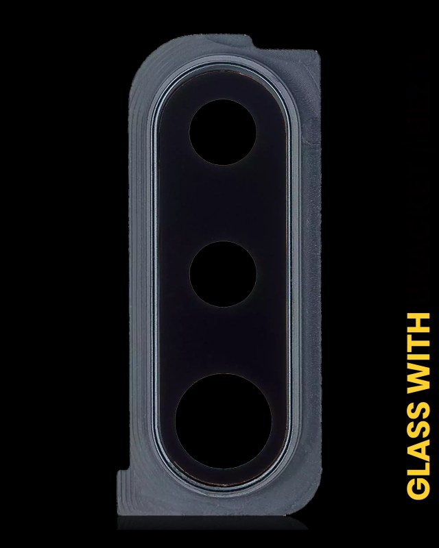 Lente fotocamera posteriore con staffa / Cornice per Samsung Galaxy A30s (A307 / 2019) (Nero)
