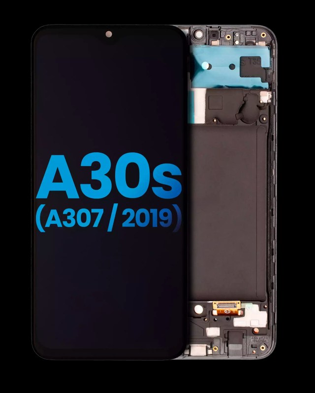 Display LCD completo con Frame (senza Finger Print Sensore) per Samsung Galaxy A30s (A307 / 2019) (tutti i colori)