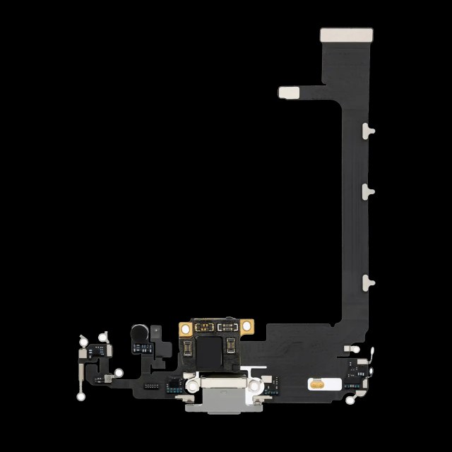 Flat connettore di ricarica con scheda per iPhone 11 Pro Max (Premium) (Argento)