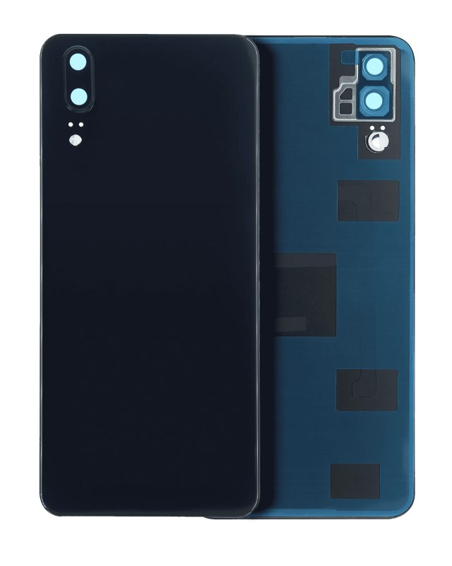 vetro cover posteriore con Vetro fotocamera per Huawei P20 (Nero)