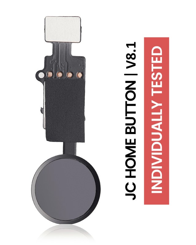 Tasto Home Solution per iPhone 7 / 7 Plus / 8 / 8 Plus / SE (2020) / SE (2022) (Jet / Matte Nero) (Version 8.1 / JCID / Individually Tested per Functionality)