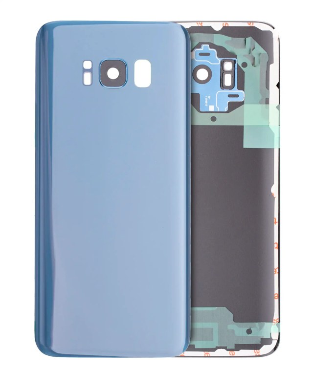 vetro cover posteriore con Vetro fotocamera per Samsung Galaxy S8 (No Logo) (Coral Blu)