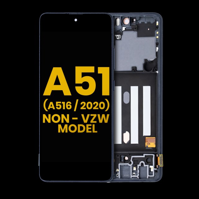 Display OLED completo con Frame per Samsung Galaxy A51 5G (A516 / 2020) (Non-Verizon 5G UW Frame) (Refurbished) (Prism Cube Nero)