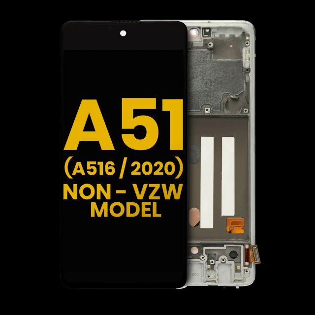Display OLED completo con Frame per Samsung Galaxy A51 5G (A516 / 2020) (Non-Verizon 5G UW Frame) (Refurbished) (Prism Cube Bianco)