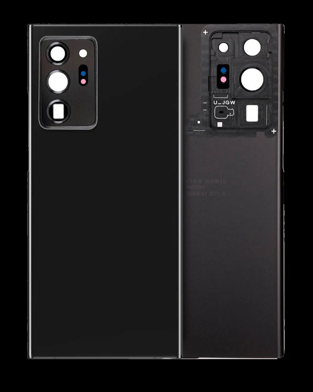 vetro cover posteriore con Vetro fotocamera per Samsung Galaxy Note 20 Ultra (No Logo) (Mystic Nero)