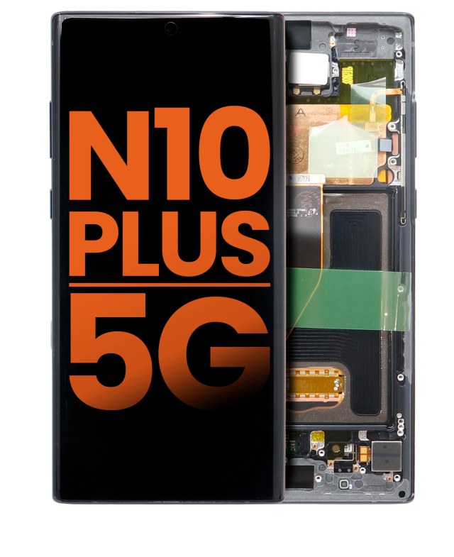 Display OLED completo con Frame per Samsung Galaxy Note 10 Plus / 5G (Blemish: Grade B) (Aura Nero)