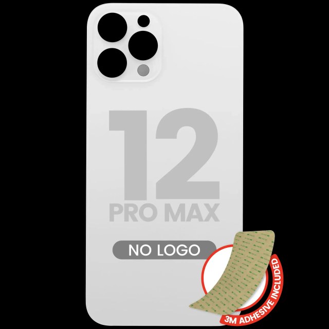 Vetro posteriore con 3M adesivo per iPhone 12 Pro Max (No Logo / Large Camera Hole) (Argento)