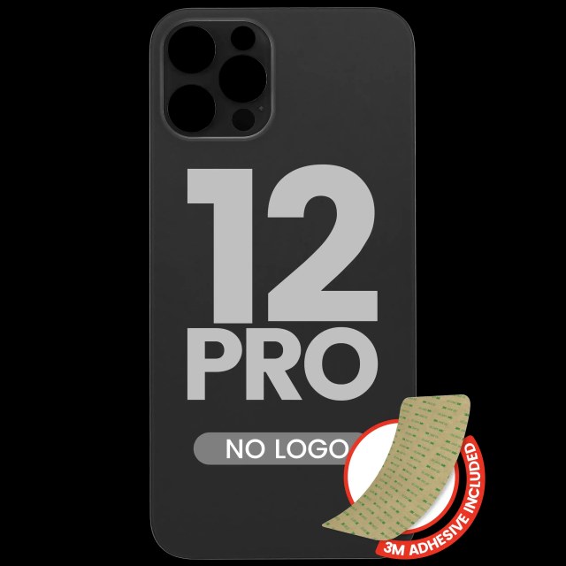 Vetro posteriore con 3M adesivo per iPhone 12 Pro (No Logo / Large Camera Hole) (Grafite)