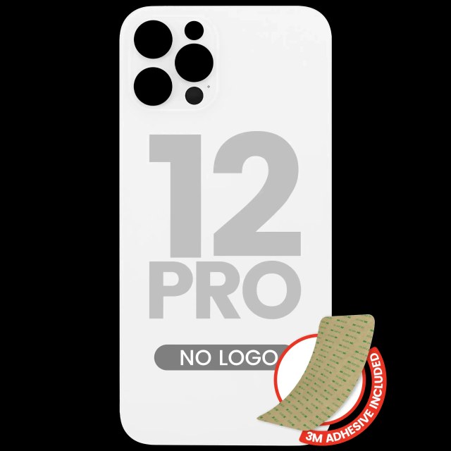 Vetro posteriore con 3M adesivo per iPhone 12 Pro (No Logo / Large Camera Hole) (Argento)