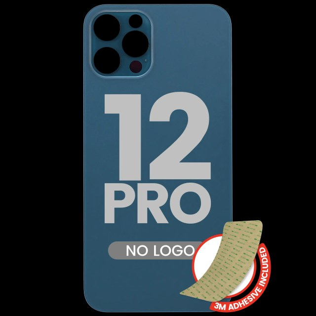 Vetro posteriore con 3M adesivo per iPhone 12 Pro (No Logo / Large Camera Hole) (Pacific Blu)
