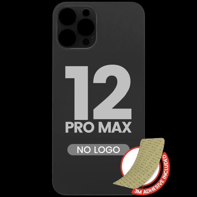 Vetro posteriore con 3M adesivo per iPhone 12 Pro Max (No Logo / Large Camera Hole) (Grafite)
