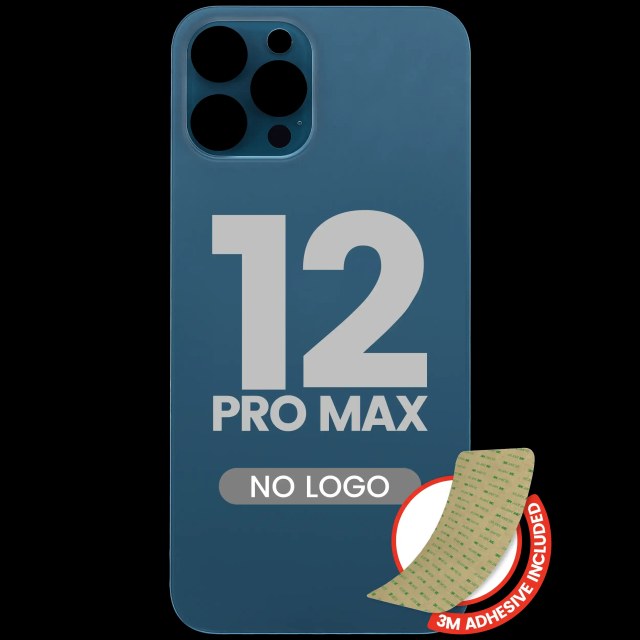 Vetro posteriore con 3M adesivo per iPhone 12 Pro Max (No Logo / Large Camera Hole) (Pacific Blu)