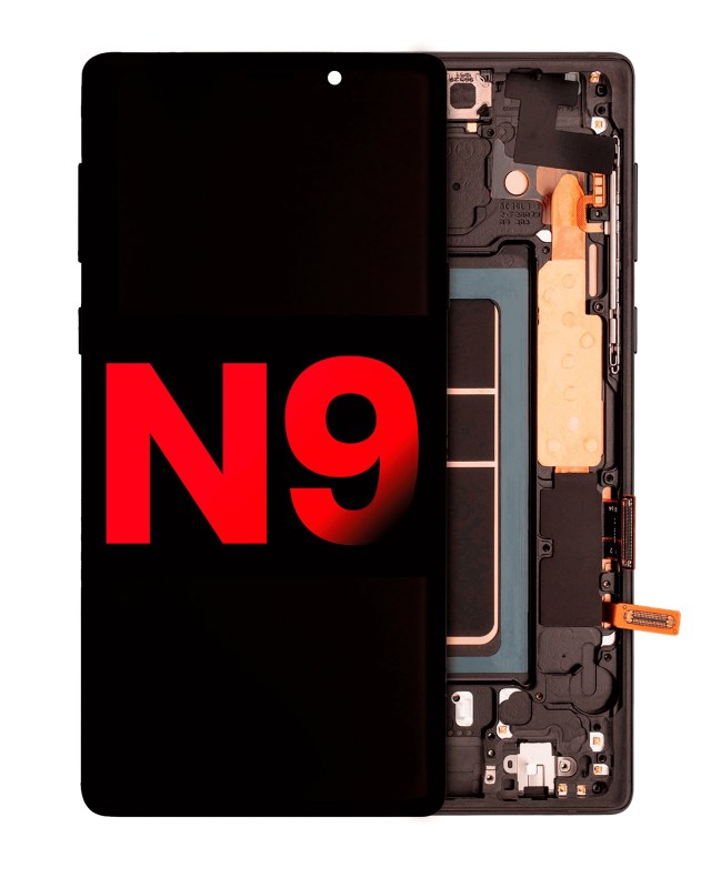 Display OLED completo con Frame per Samsung Galaxy Note 9 (Mezzanotte Nero)