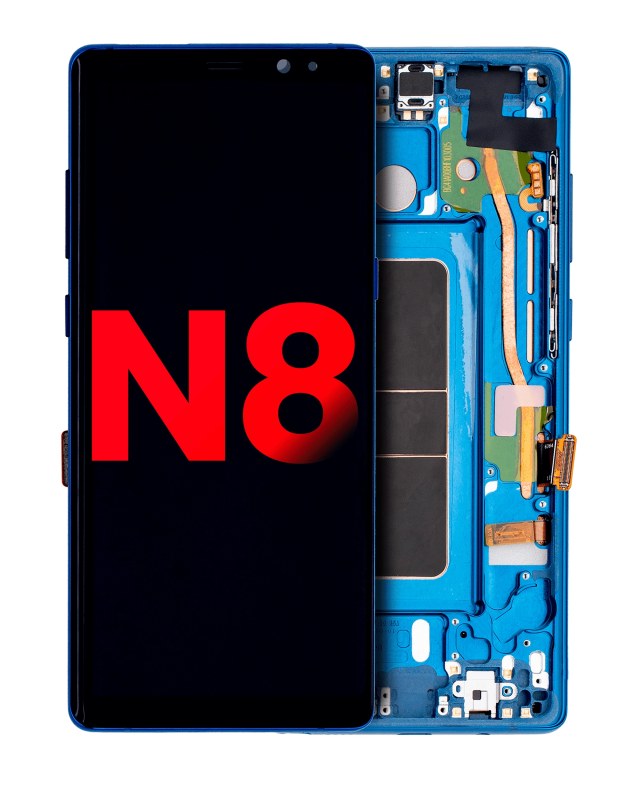 Display OLED completo con Frame per Samsung Galaxy Note 8 (Deep sea Blu)