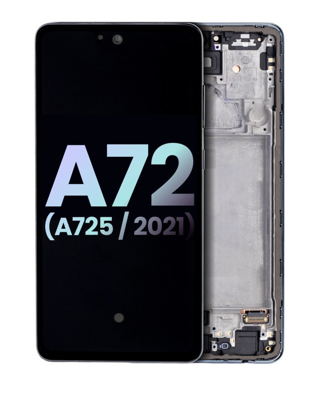 Display OLED completo con Frame per Samsung A72 (A725 / 2021) (Service Pack) (Awesome Nero)