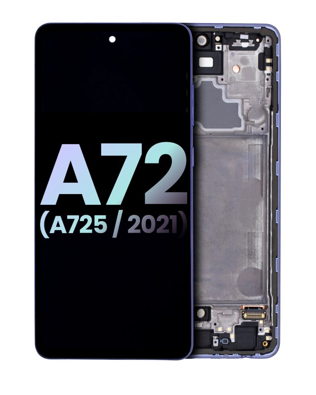 Display OLED completo con Frame per Samsung Galaxy A72 (A725 / 2021) (Service Pack) (Awesome Violet)