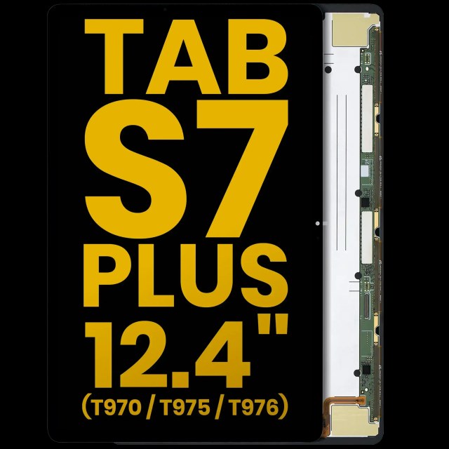 Display OLED completo senza Frame per Samsung Galaxy Tab S7 Plus 12.4" (T970 / T975 / T976) (2020) (Refurbished) (Nero)