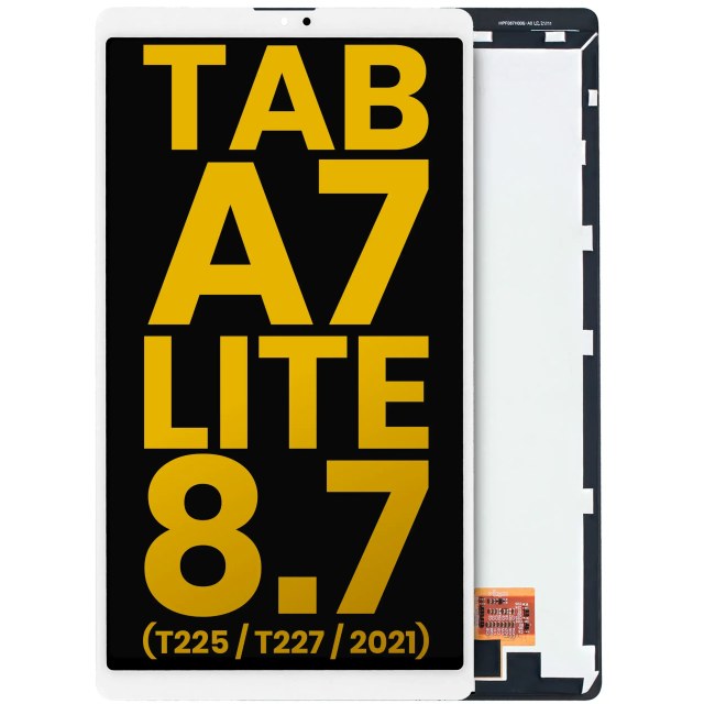 Display LCD completo senza Frame per Samsung Galaxy Tab A7 Lite 8.7" (2021) (T225 / T227) (Cellular Version) (Refurbished) (Bianco)