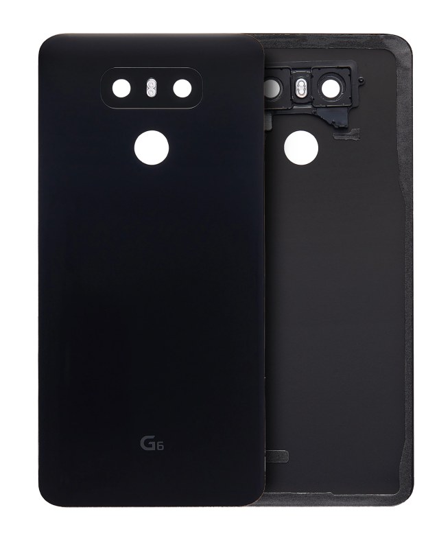 vetro cover posteriore con adesivo Pre-Installed per LG G6 (Astro Nero)