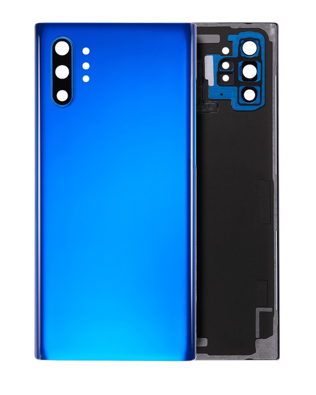 vetro cover posteriore con Vetro fotocamera per Samsung Galaxy Note 10 Plus / 5G (No Logo) (Aura Blu)