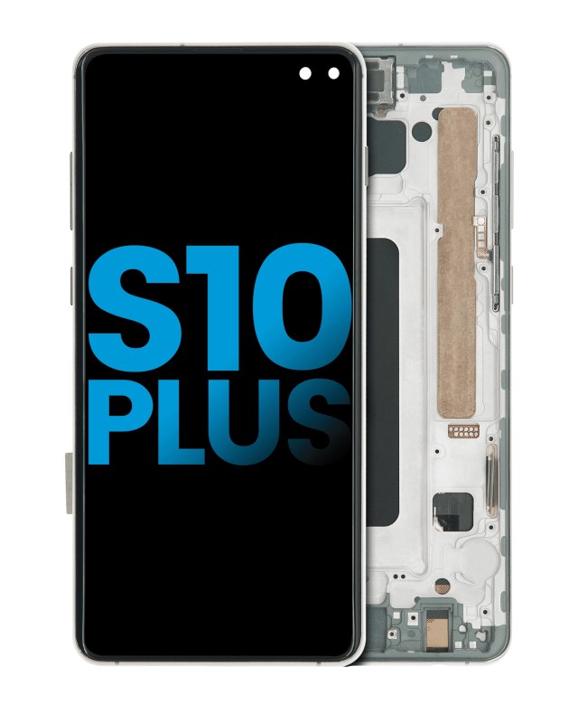 Display LCD completo con Frame (senza FingerPrint Sensore) per Samsung Galaxy S10 Plus (Prism / Ceramic Nero)