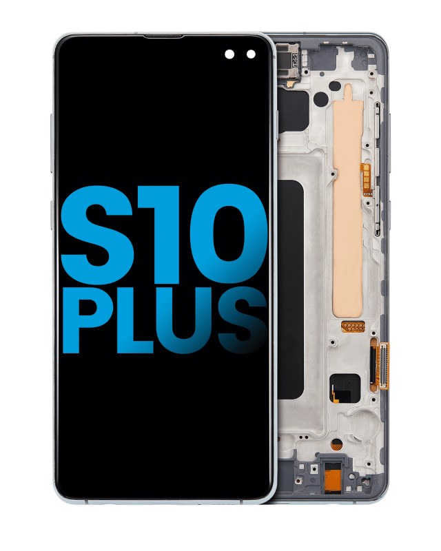 Display LCD completo con Frame (senza Fingerprint Sensore) per Samsung Galaxy S10 Plus (Prism Verde)