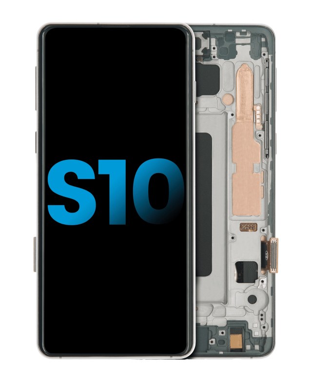 Display LCD completo con Frame (senza Fingerprint Sensore) per Samsung Galaxy S10 (Prism Nero)