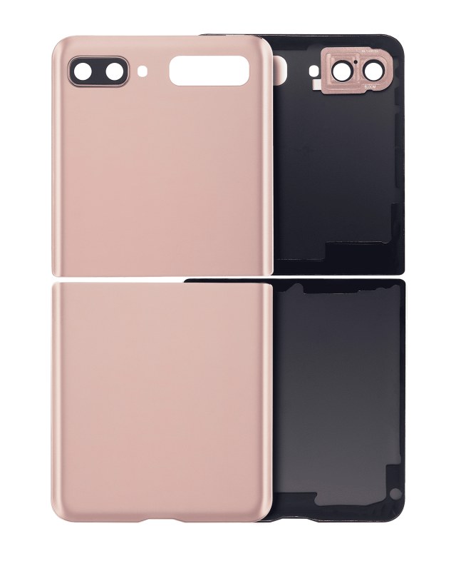Top e Bottom vetro cover posteriore con Vetro fotocamera per Samsung Galaxy Z Flip 4G (F700) / Z Flip 5G (F707) (Mystic Bronze)