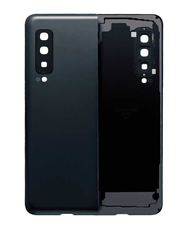 vetro cover posteriore con Vetro fotocamera per Samsung Galaxy Fold 4G (F900) (Cosmos Nero)