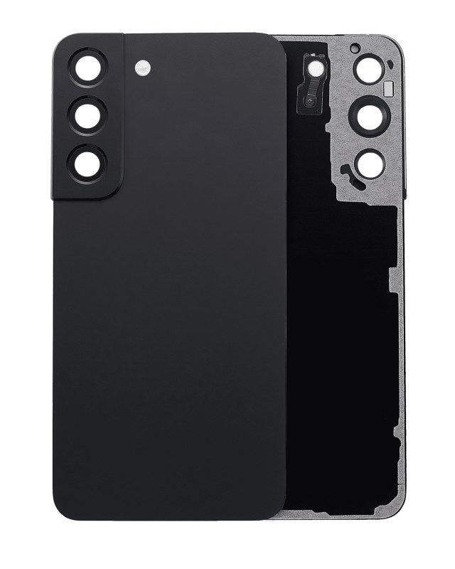 vetro cover posteriore con Vetro fotocamera per Samsung Galaxy S22 5G (No Logo) (Phantom Nero)
