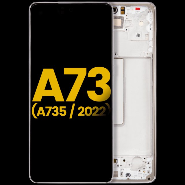 Display OLED completo con Frame per Samsung Galaxy A73 (A735 / 2022) (Refurbished) (Bianco)