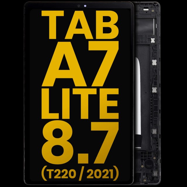 Display LCD completo con Frame per Samsung Galaxy Tab A7 Lite 8.7" (2021) (T220) (WiFi Version) (Refurbished) (Nero)
