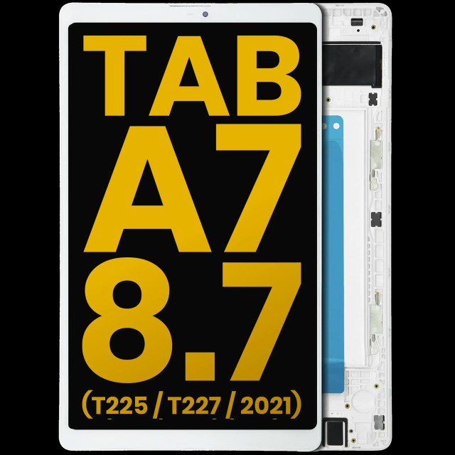 Display LCD completo con Frame per Samsung Galaxy Tab A7 Lite 8.7" (2021) (T225 / T227) (Cellular Version) (Refurbished) (Bianco)