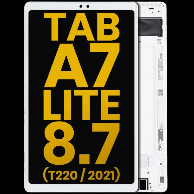 Display LCD completo con Frame per Samsung Galaxy Tab A7 Lite 8.7" (2021) (T220) (WiFi Version) (Refurbished) (Bianco)