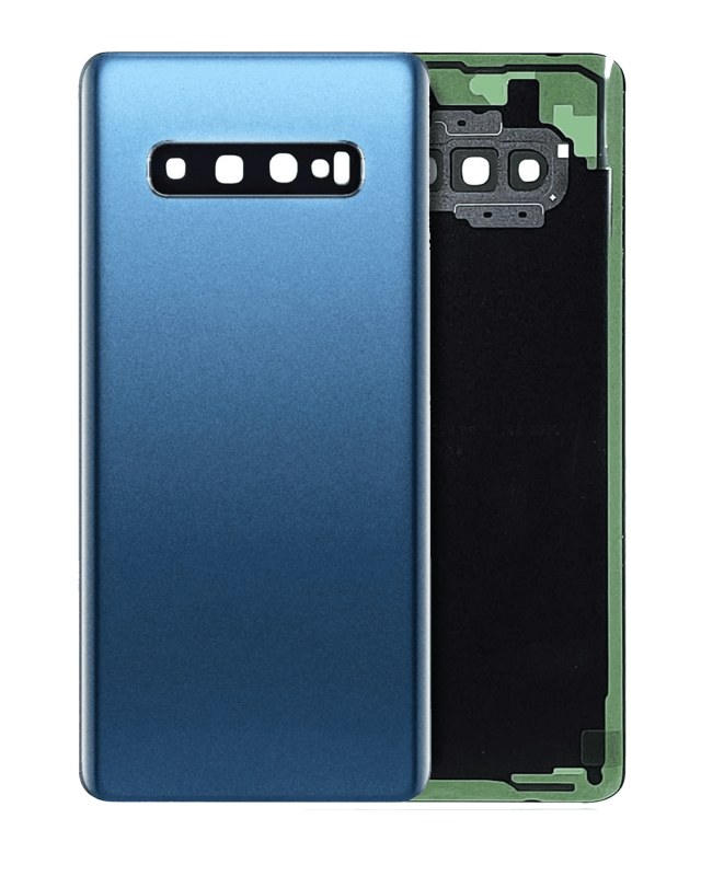 vetro cover posteriore con Vetro fotocamera per Samsung Galaxy S10 Plus (Service Pack) (Prism Blu)