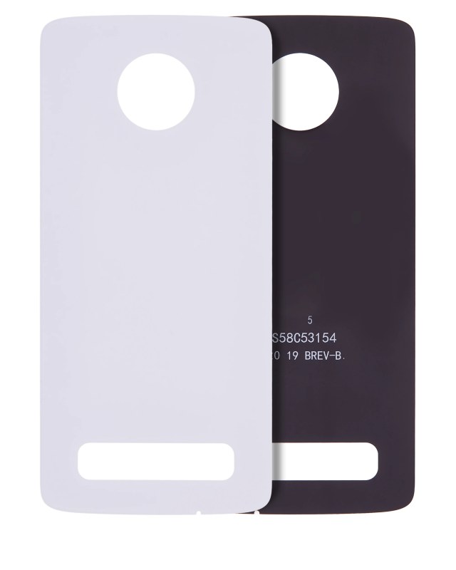 vetro cover posteriore per Motorola Moto Z4 (XT1980-3 / XT1980-4 / 2019) (Service Pack) (Bianco)