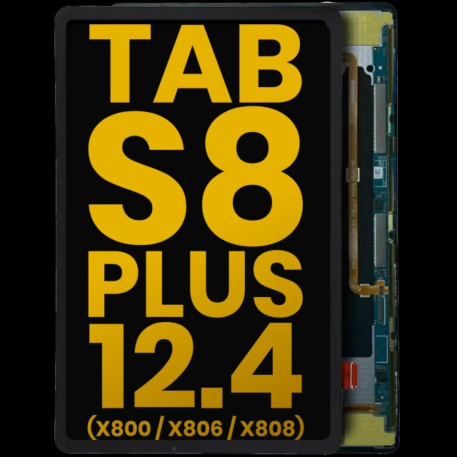Display OLED completo senza Frame per Samsung Galaxy Tab S8 Plus 12.4" (X800 / X806 / X808) ( 2022) (Refurbished) (Nero)