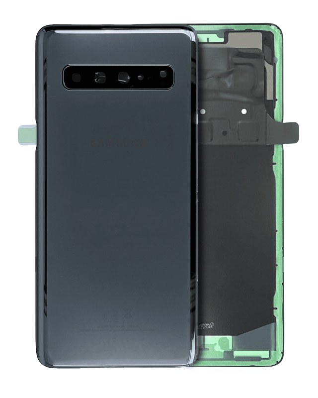 vetro cover posteriore con Vetro fotocamera per Samsung Galaxy S10 5G (Service Pack) (Prism Nero)