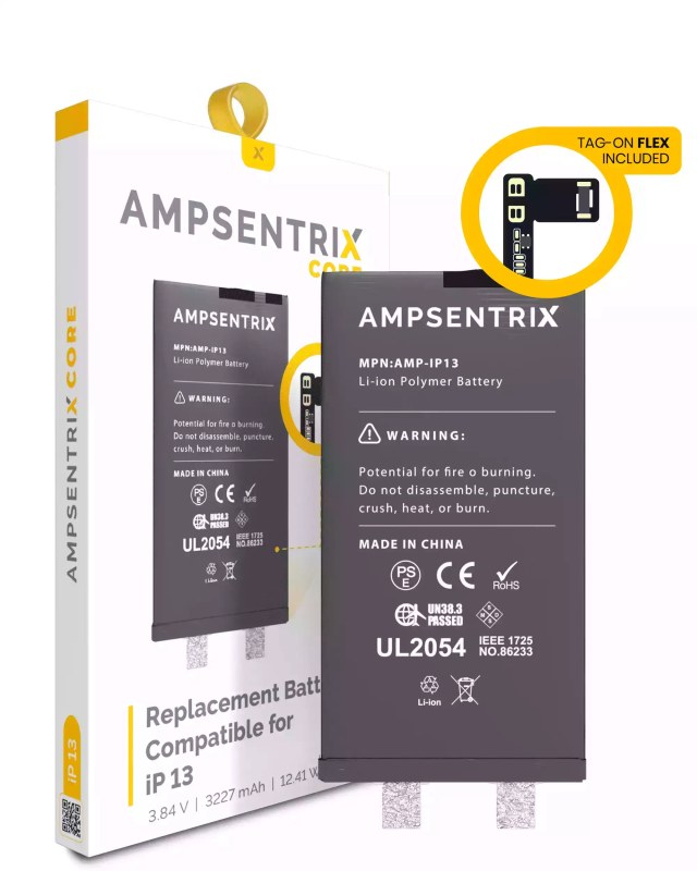 Batteria di ricambio Core con Universal Tag-On flat per iPhone 13 (Spot Welding Required)