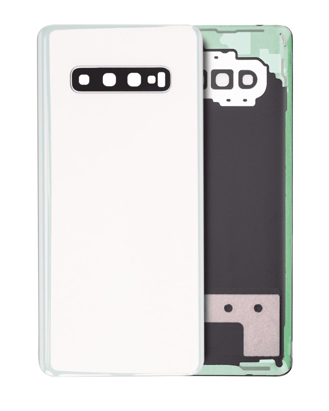 vetro cover posteriore con Vetro fotocamera per Samsung Galaxy S10 Plus (Service Pack) (Ceramic Bianco)