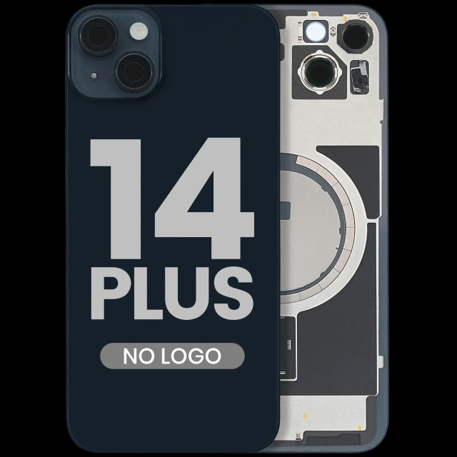 Vetro posteriore w/ magnete MagSafe per iPhone 14 Plus (Mezzanotte) (No Logo)