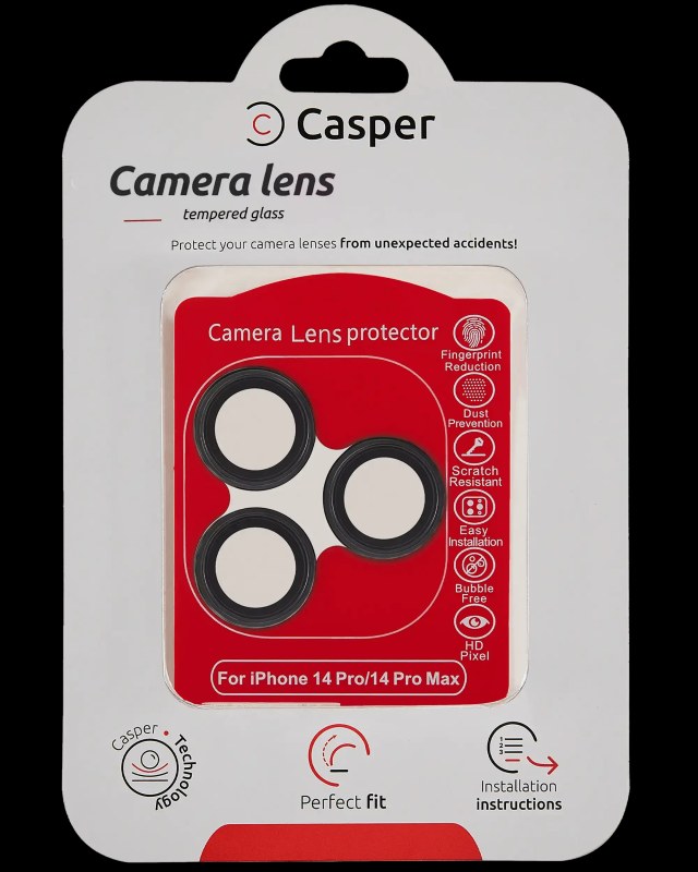 Vetro fotocamera Protector per iPhone 14 Pro / 14 Pro Max (Nero) (Trasparente)