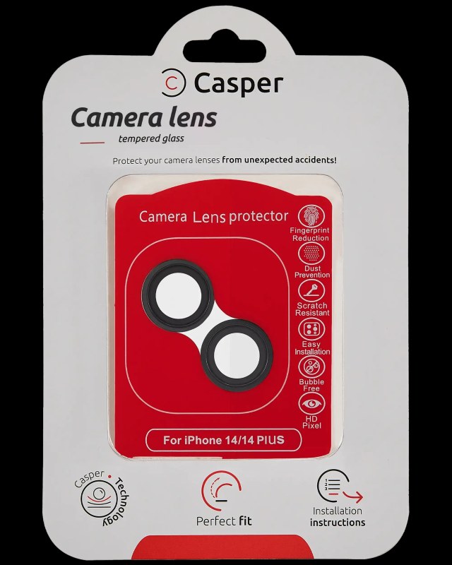 Vetro fotocamera Protector per iPhone 14 / 14 Plus (Nero) (Trasparente)