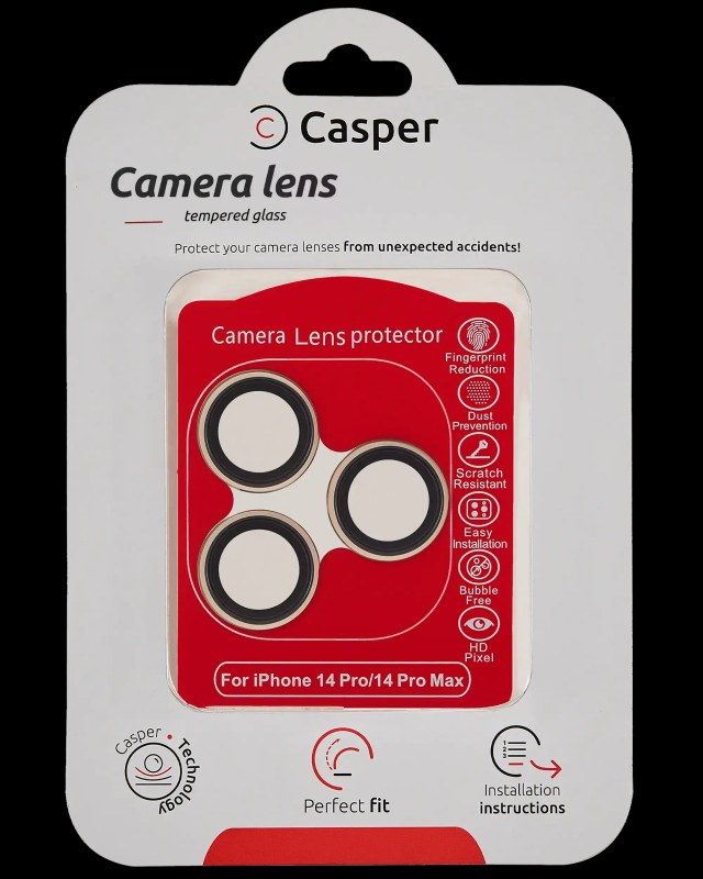 Vetro fotocamera Protector per iPhone 14 Pro / 14 Pro Max (Oro) (Trasparente)