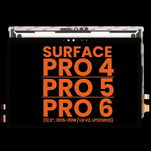 Display LCD completo con Touch screen per Microsoft Surface Pro 4 (1724) (Version 2 / LG LCD Version: LP123WQ1) / Surface Pro 5 (1796) / Surface Pro 6 (1807) (Blemish: grado A)