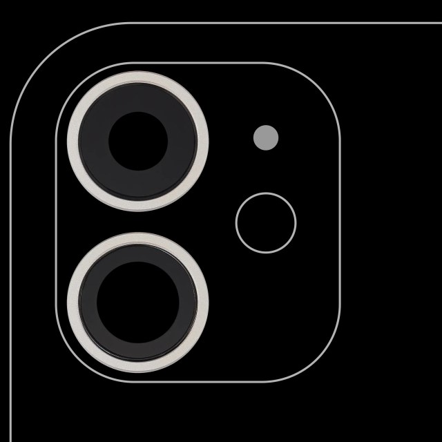 Lente fotocamera posteriore con staffa e Cornice per iPhone 11 ( 2 Piece) (Aftermarket Plus) (Bianco)