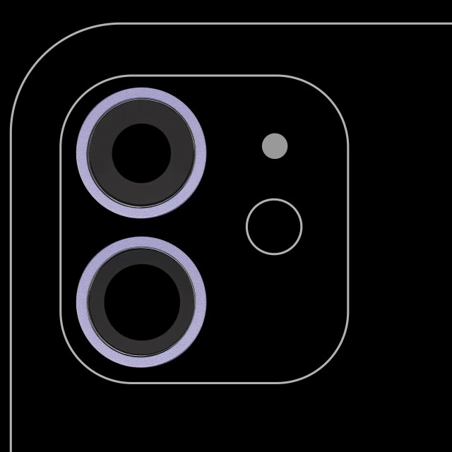 Lente fotocamera posteriore con staffa e Cornice per iPhone 12 / 12 Mini (Aftermarket Plus) (Viola)