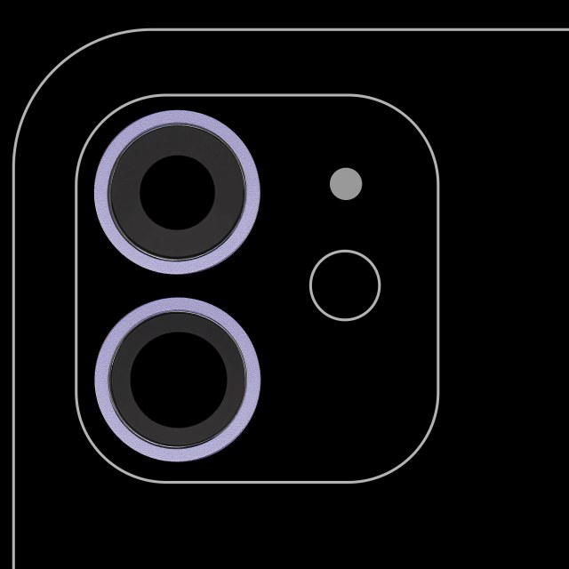 Lente fotocamera posteriore con staffa e Cornice per iPhone 12 / 12 Mini (Viola) (Real Sapphire / Premium)
