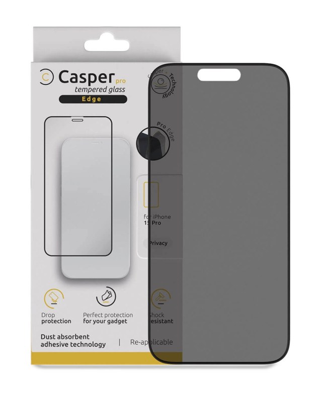 Pro Edge Vetro temperato per iPhone 15 Pro (confezione retail) (Privacy)