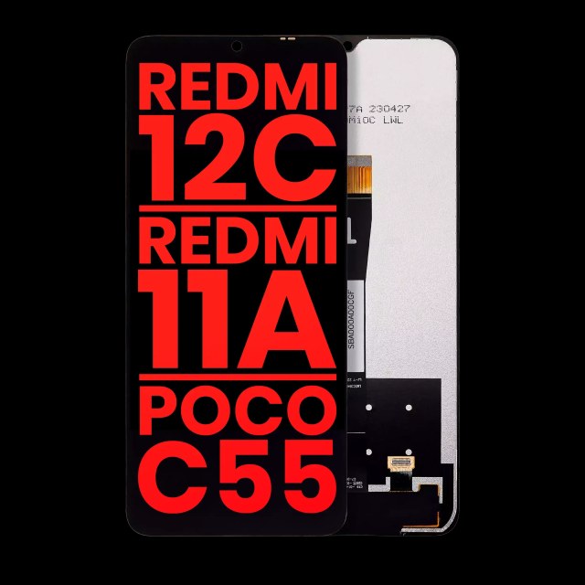 Display LCD completo senza Frame per Xiaomi Redmi 12C / Redmi 11A / Poco C55 (Aftermarket Plus) (tutti i colori)